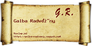 Galba Radvány névjegykártya